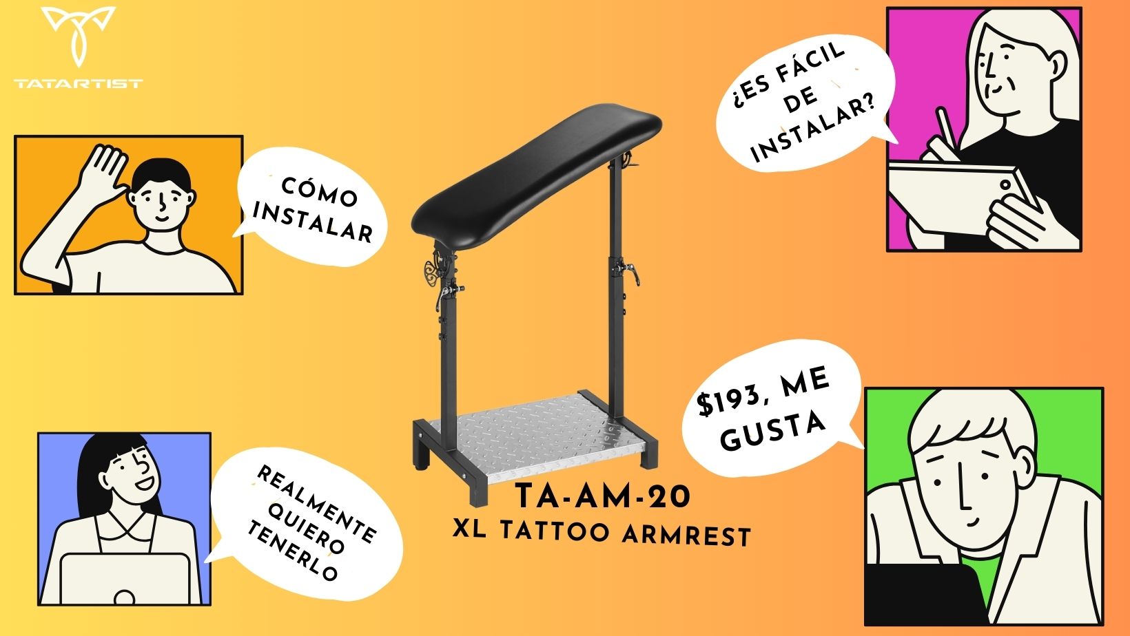 Tutorial de instalación del reposabrazos del tatuaje TATARTIST TA-AM-20 XL