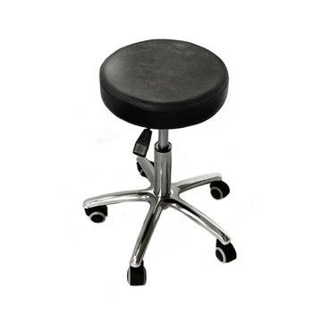 【CA】Hydraulic Rolling Salon Stool, 360° Swivel, PVC, 330 lb