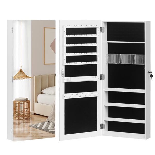 Tattoo Wall Mirror with 4-Layer & 3-Box Storage - Full-Length Hanging Mirror