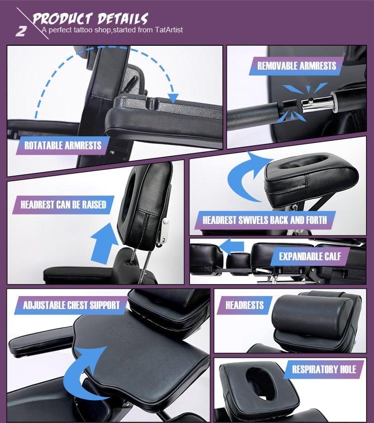 360 degree swivel tattoo chair