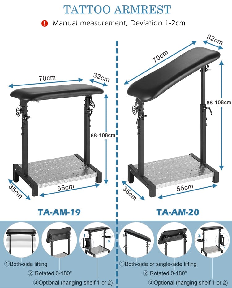 【CA】Tattoo XL Armrest, Black Hand Holder TA-AM-19