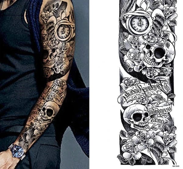 Large Temporary Tattoos (5-Pack) - Full Arm Sleeve Body Art for Men & Women - Waterproof & Long-Lasting