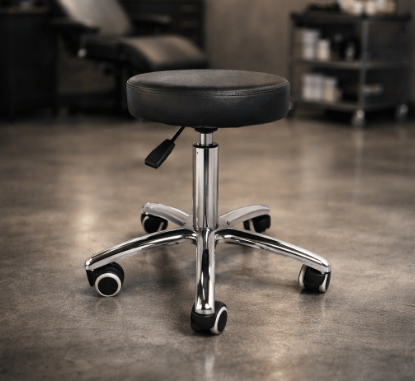 【CA】Hydraulic Rolling Salon Stool, 360° Swivel, PVC, 330 lb