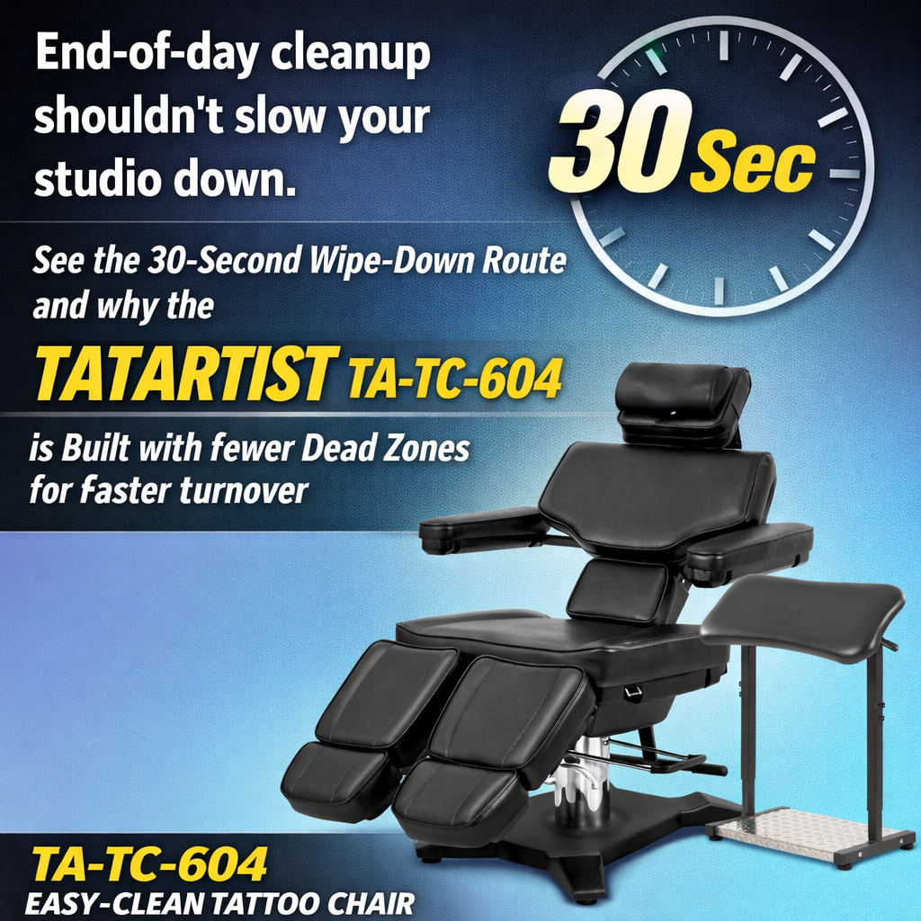 30-Second Cleaning Challenge: Why an Easy-Clean Tattoo Chair Matters for Fast Turnover