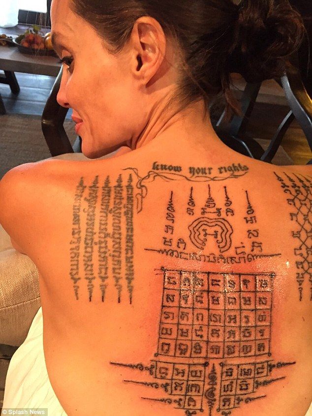 Angelina's Sak Yant tattoo 3 meanings
