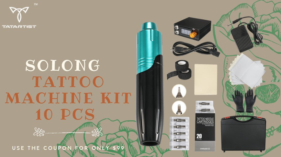 solong tattoo guns kit with tatartist tattoo client chair