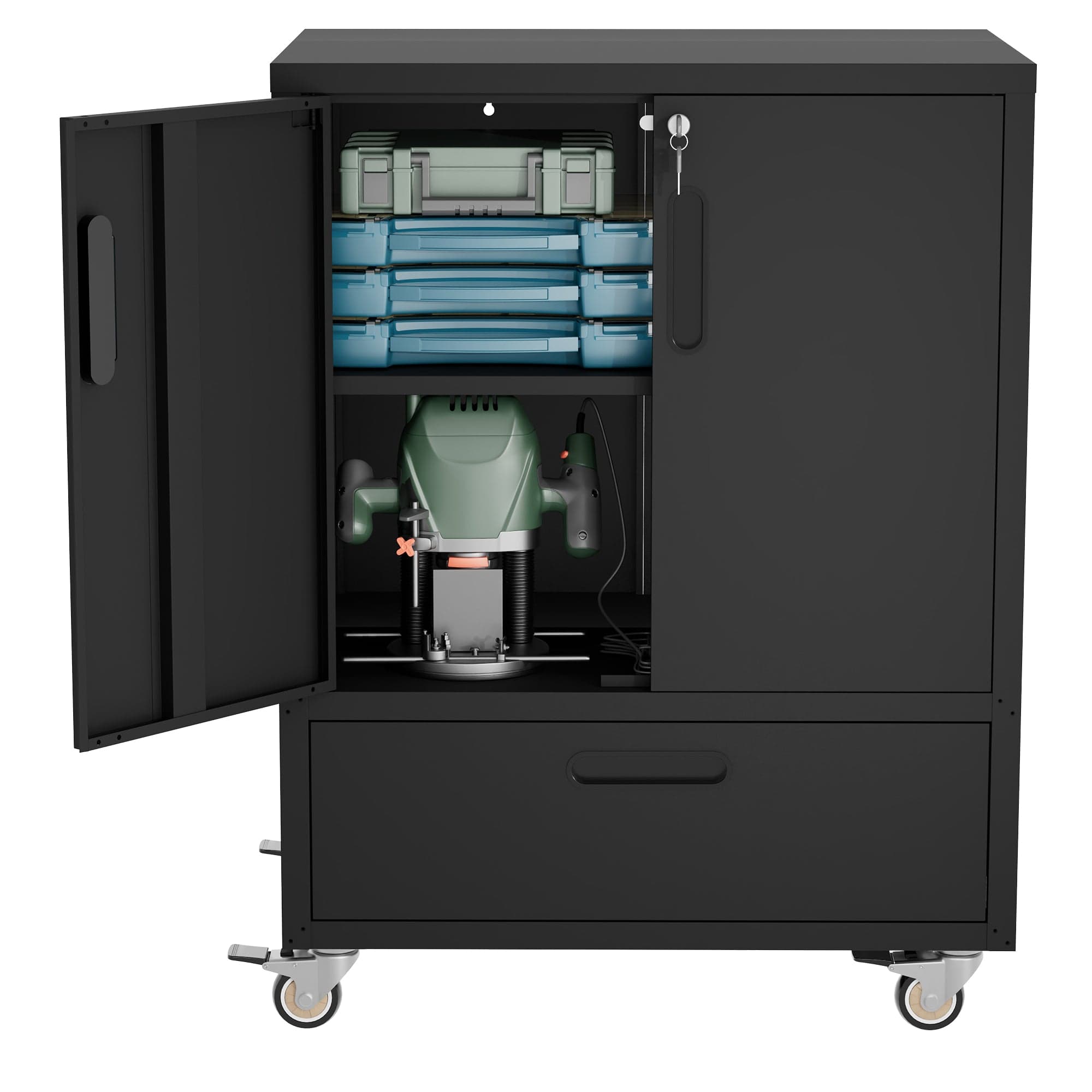 Tattoo Tool Cart with Wheels & Drawer – Heavy-Duty Rolling Trolley for Tattoo Studio