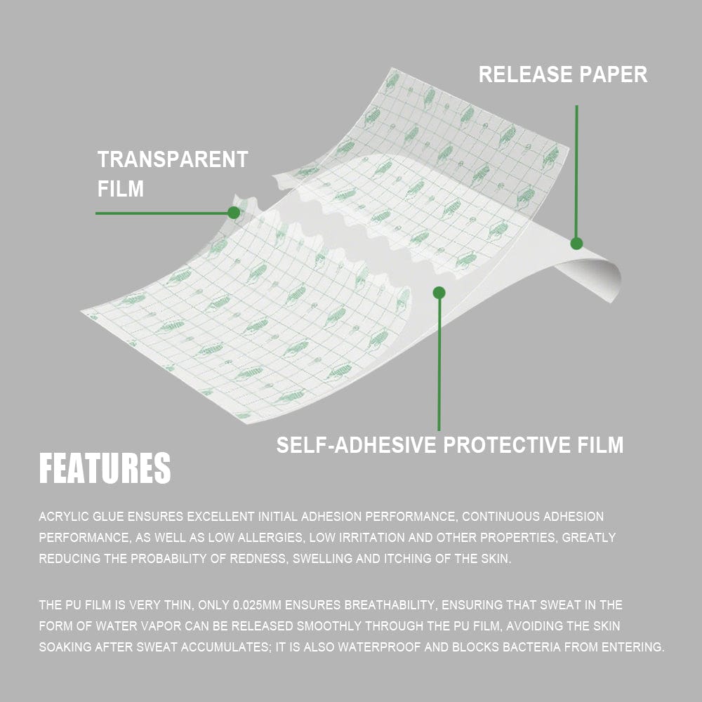 Transparent Tattoo Aftercare Protective Film – 50 Sheets