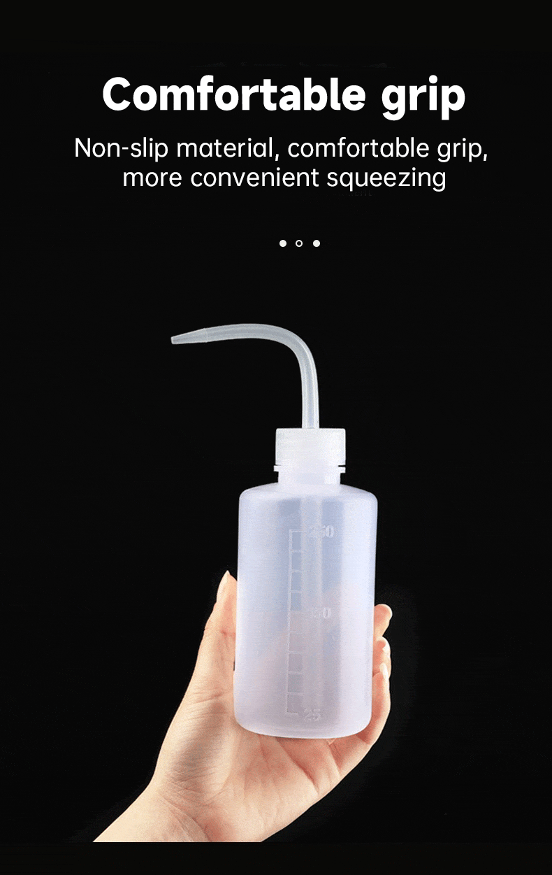 500ML Long Nozzle Tattoo Rinse Bottle 10 pcs – PE Material with Scale Markings
