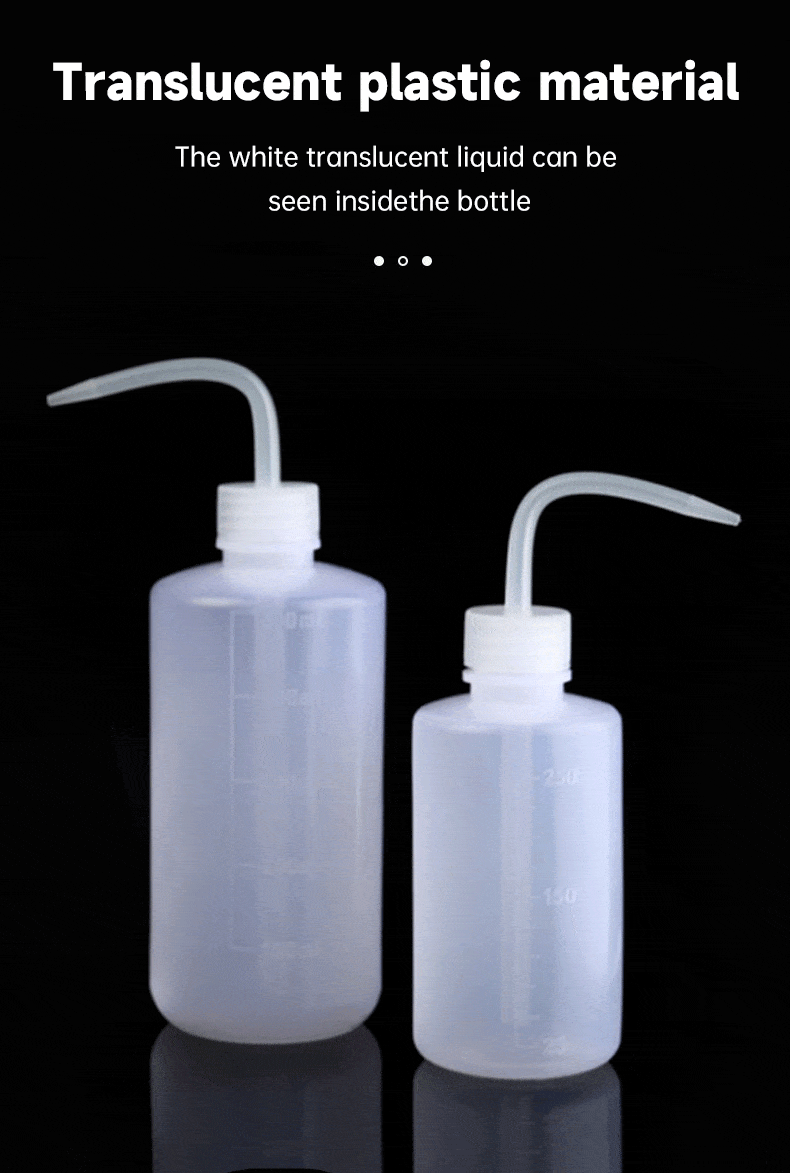 500ML Long Nozzle Tattoo Rinse Bottle 10 pcs – PE Material with Scale Markings