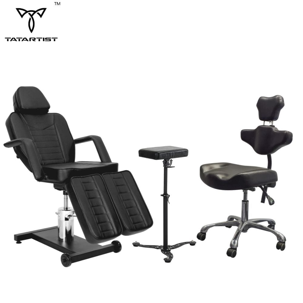 【USA + CA】Silla hidráulica para clientes de tatuajes, silla ergonómica ajustable para artistas, carrito para tatuajes, paquetes de muebles para estudio de tatuajes