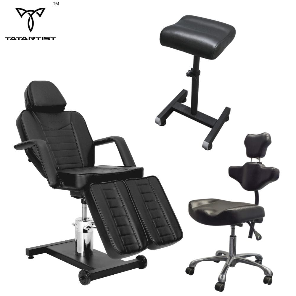 【CA】Silla para cliente y silla para artista con reposabrazos de Tattoo Trustworthy Brand Tattoo Studio