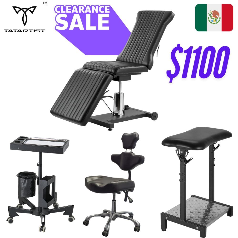 【Mexiko】Tattoo-Arbeitsplatz-Schreibtisch mit 3 Schubladen TA-WS-03