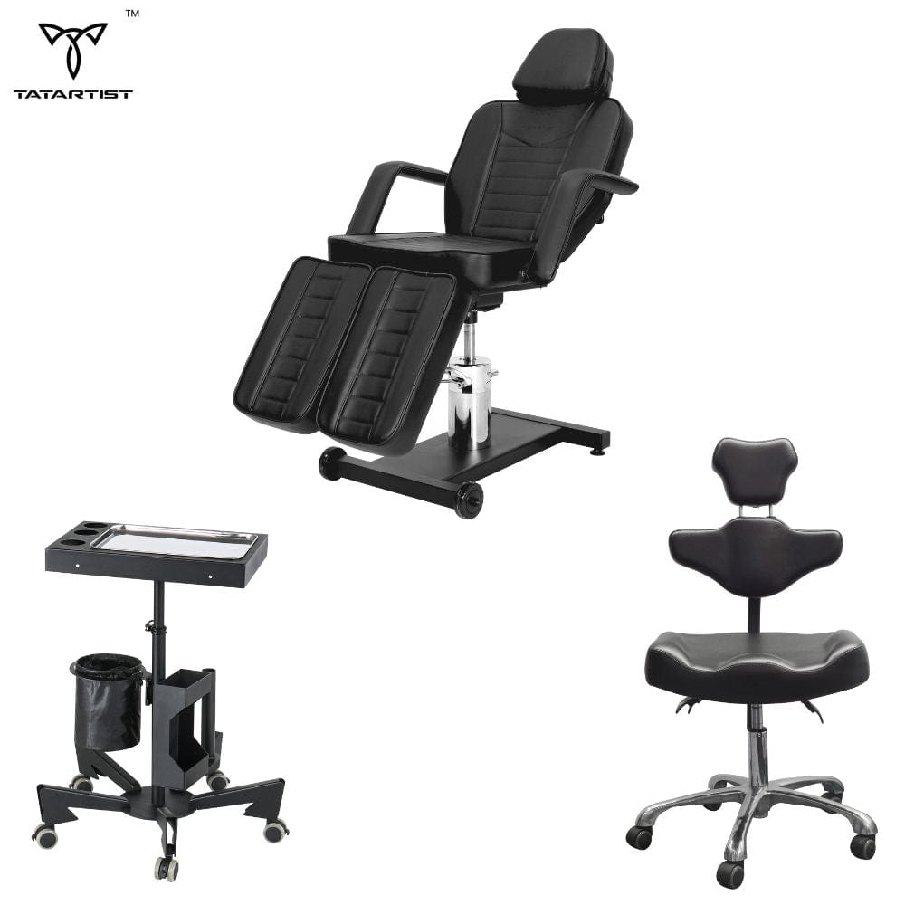 【USA】TATARTIST Tattoo Client And Artist Chair With Mobile Tattoo Tray