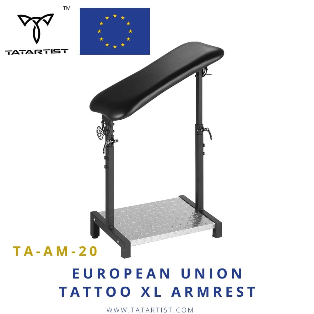【UE】 Soporte de mano con reposapiés de acero para tatuajes TA-AM-20