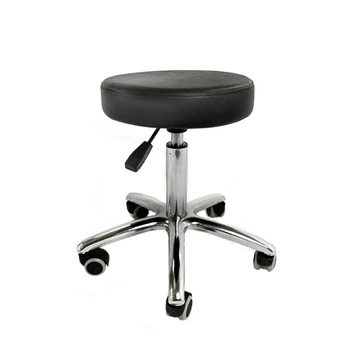 【CA】Hydraulic Rolling Salon Stool, 360° Swivel, PVC, 330 lb