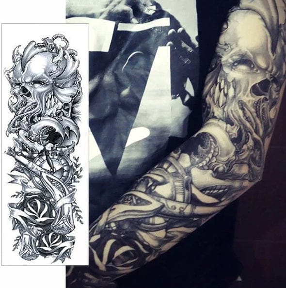 Large Temporary Tattoos (5-Pack) - Full Arm Sleeve Body Art for Men & Women - Waterproof & Long-Lasting
