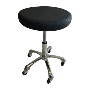 【CA】Hydraulic Rolling Salon Stool, 360° Swivel, PVC, 330 lb
