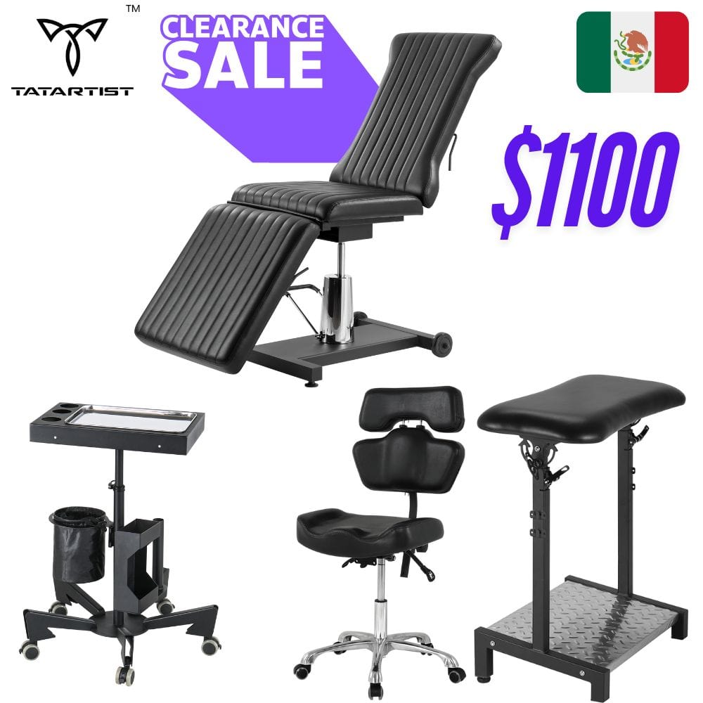 【Mexiko】Tattoo-Arbeitsplatz-Schreibtisch mit 3 Schubladen TA-WS-03