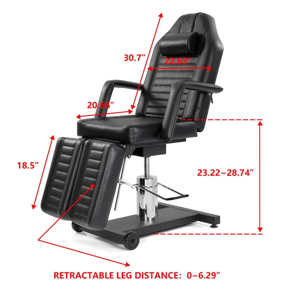 Hydraulic Tattoo Chair Bed 360º Rotation PT19 – Pontual Tattoo Furniture