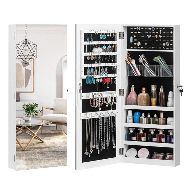 Tattoo Wall Mirror with 4-Layer & 3-Box Storage - Full-Length Hanging Mirror