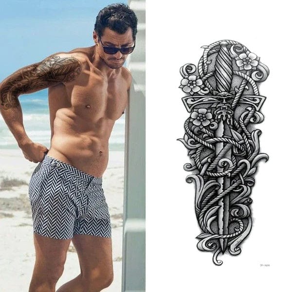 Large Temporary Tattoos (5-Pack) - Full Arm Sleeve Body Art for Men & Women - Waterproof & Long-Lasting