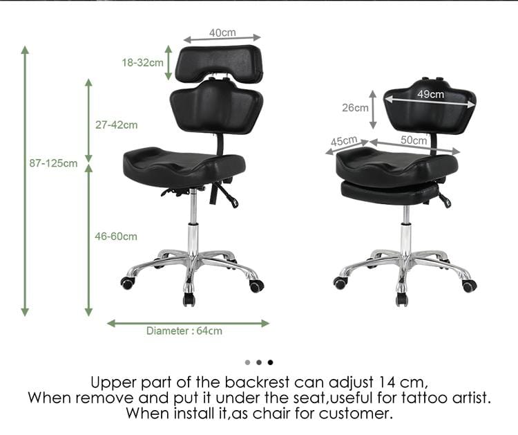 【Mexico】Black Ergonomic Hydralic Tattooist Chair TA-AC-07