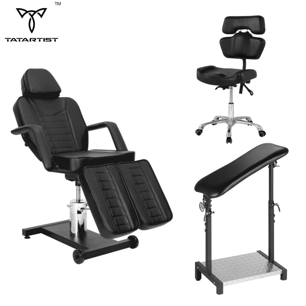 【EE.UU.】Silla para tatuajes XL y reposamanos con silla Tattoo Master