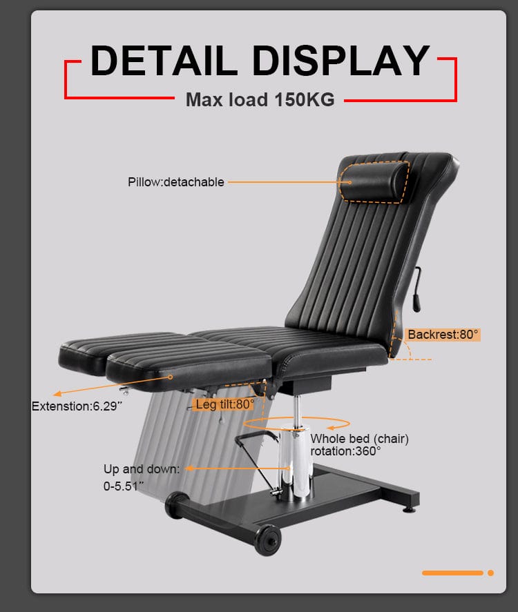 【Mexico】Hydraulic split leg tattoo client chair TA-TC-11