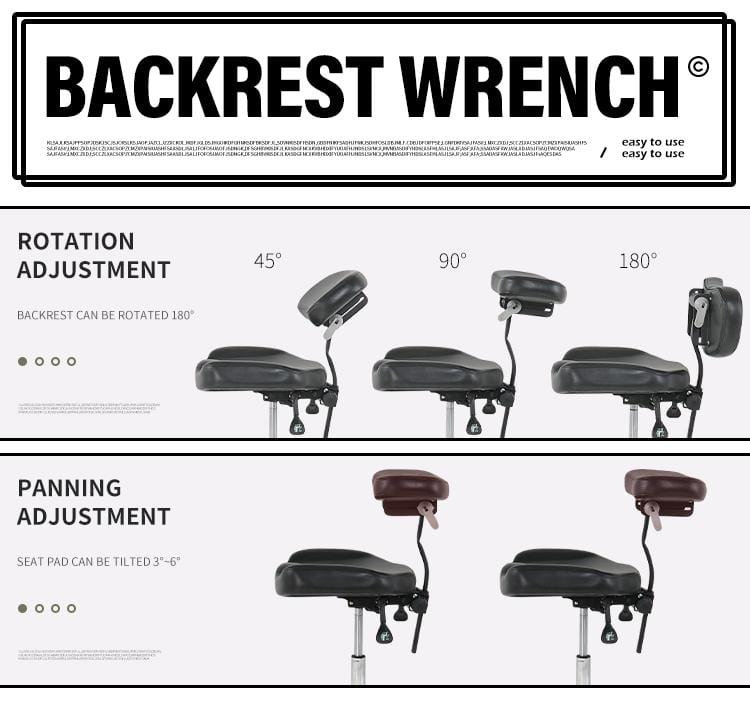 【CA】Adjustable Hydraulic Tattoo Artist Stool With Backrest TA-AC-05