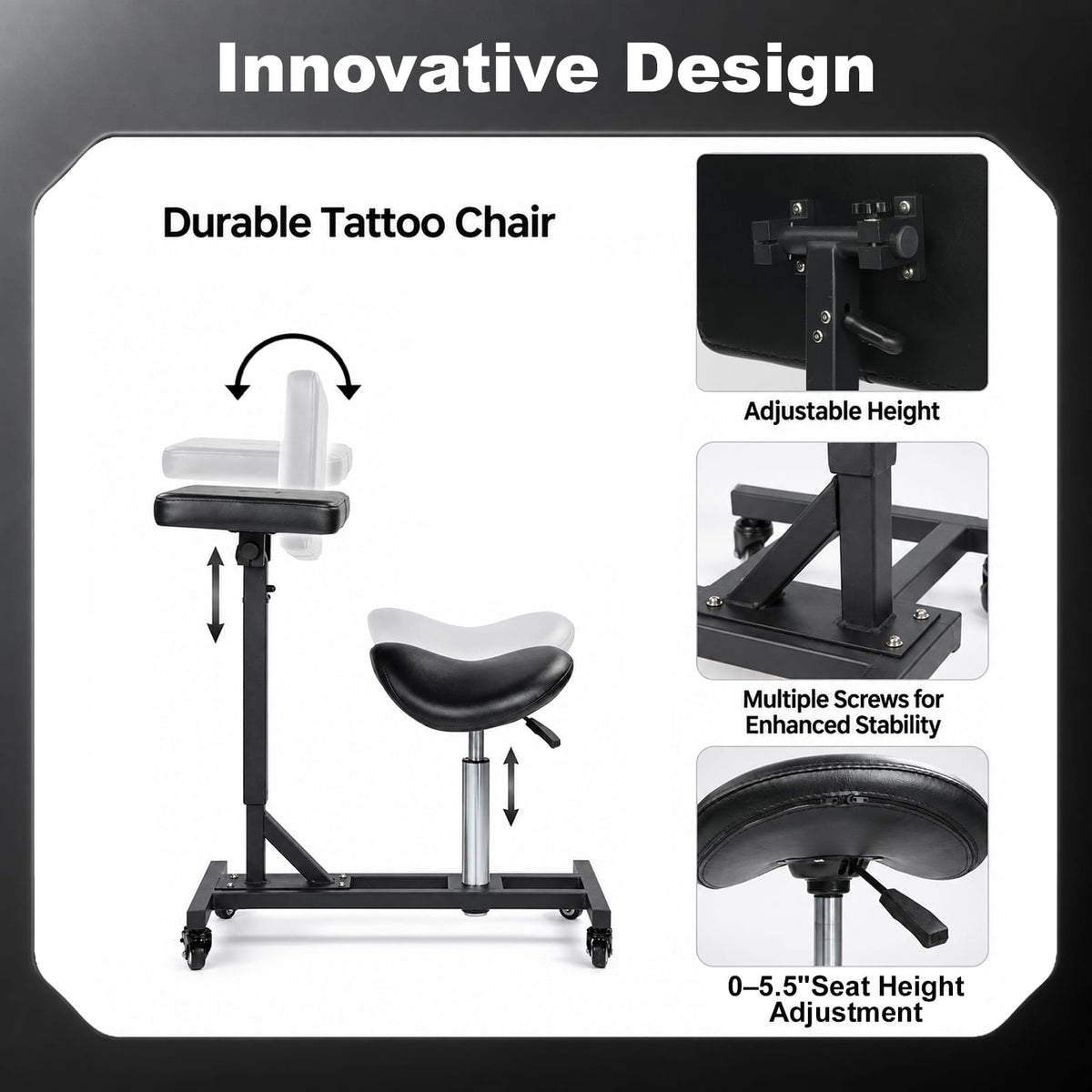 TATARTIST 2-in-1 Tattoo Armrest & Artist Stool TA-AM-81