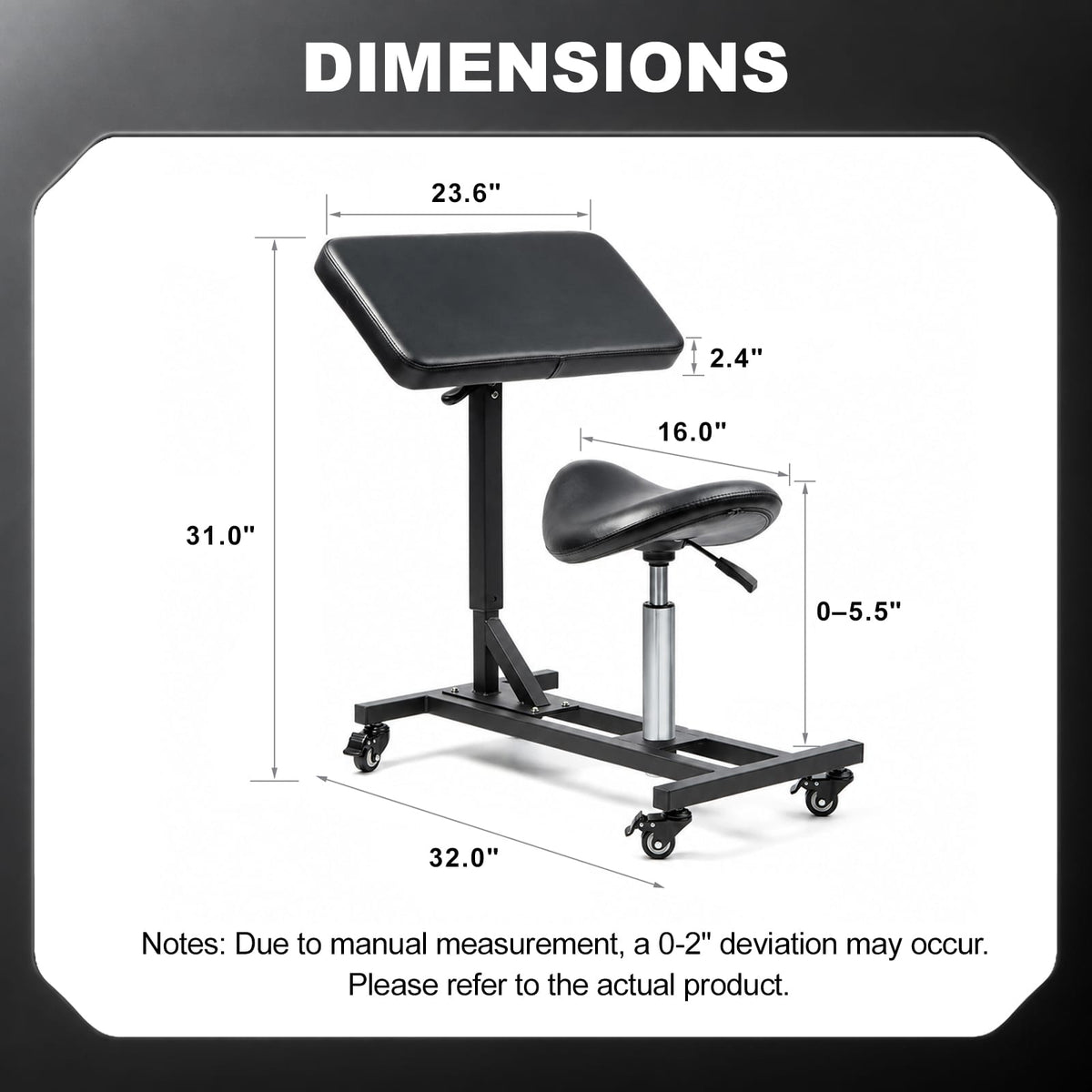 TATARTIST 2-in-1 Tattoo Armrest & Artist Stool TA-AM-81