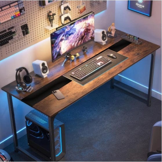 Large 79.5" Tattoo Studio Workstation Desk – Modern Wooden Desk with Metal Frame & Extra Legroom for Artists, Design, and Daily Workflow