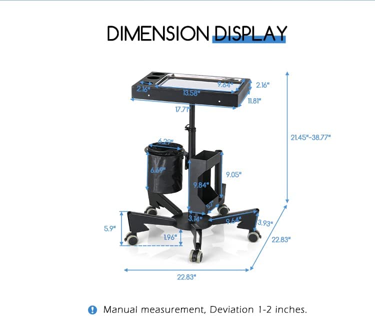 【USA】Exclusive sale New Tattoo Mobile Tool Cart Tattoo Workstation Tray TA-WS-17