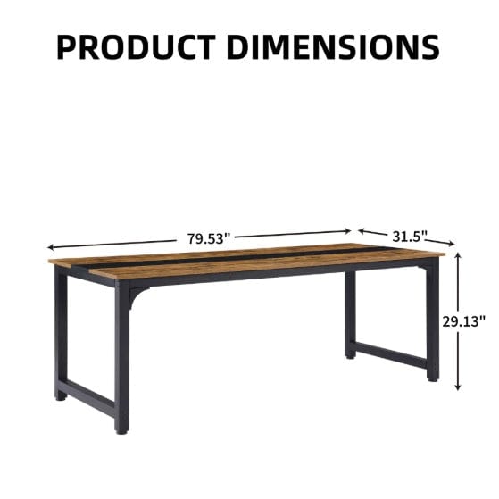 Large 79.5" Tattoo Studio Workstation Desk – Modern Wooden Desk with Metal Frame & Extra Legroom for Artists, Design, and Daily Workflow