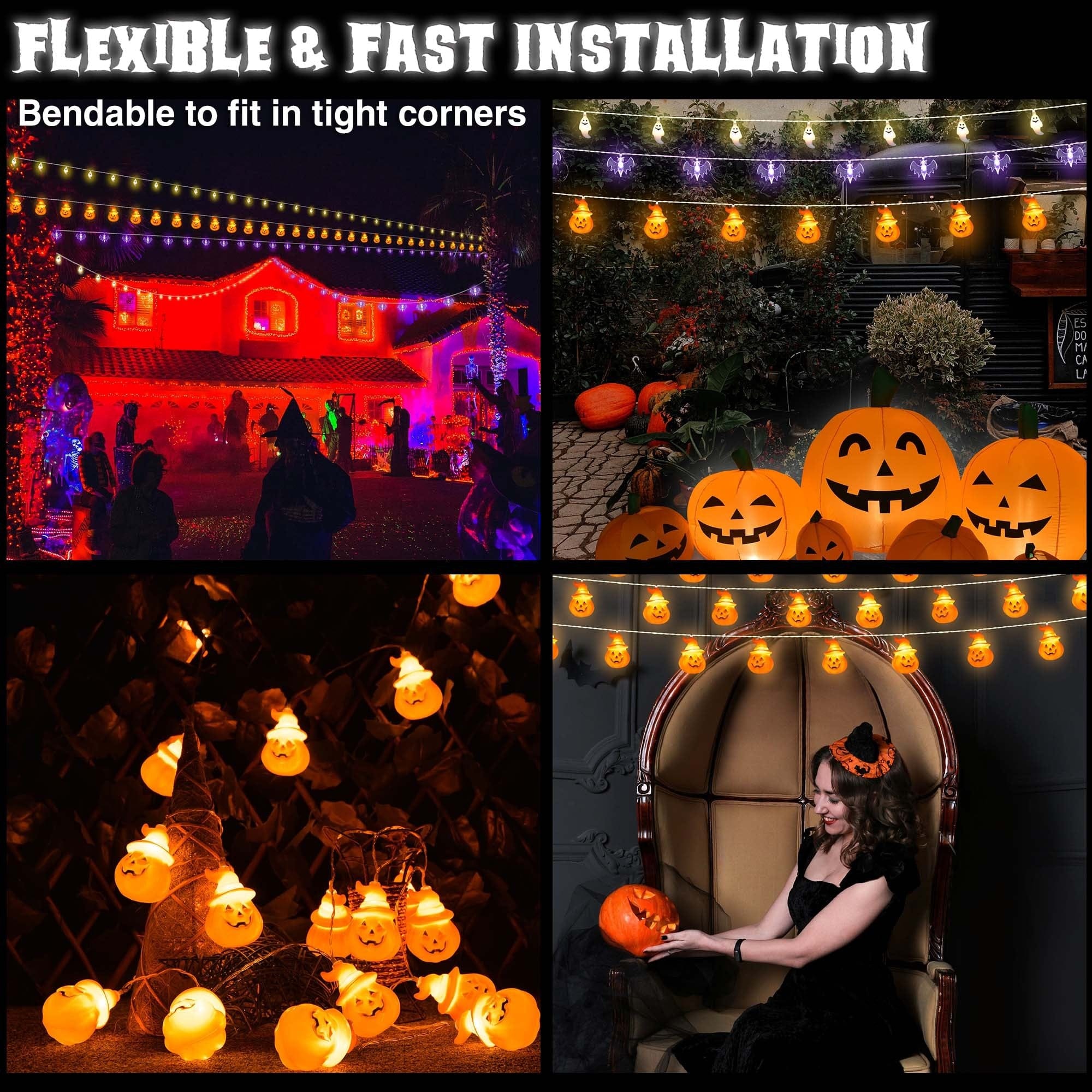 Halloween String Lights for Tattoo Studios – Spooky LED Decor to Create a Festive Client-Friendly Atmosphere