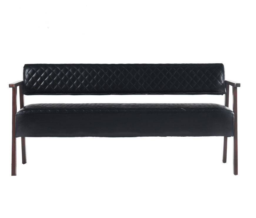 Black PU Leather Tattoo Studio Waiting Bench