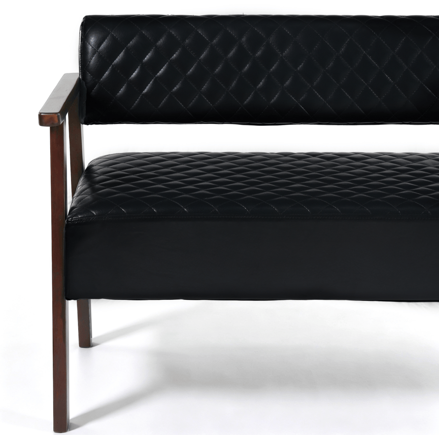 Black PU Leather Tattoo Studio Waiting Bench
