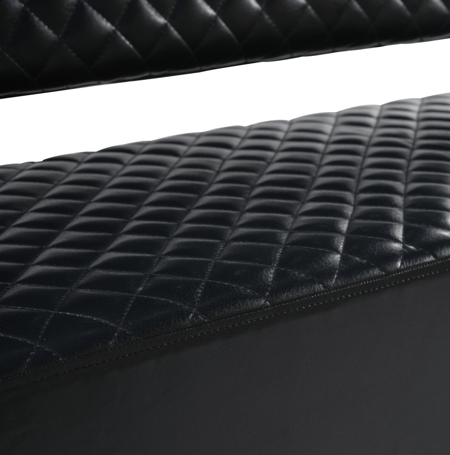 Black PU Leather Tattoo Studio Waiting Bench