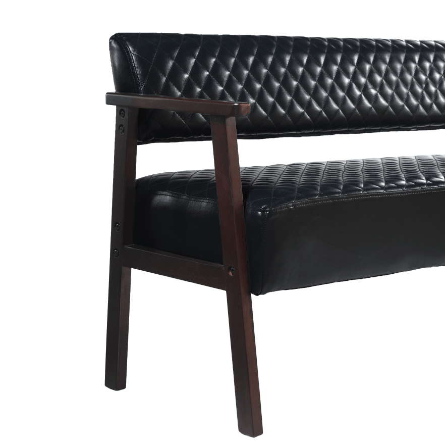 Black PU Leather Tattoo Studio Waiting Bench