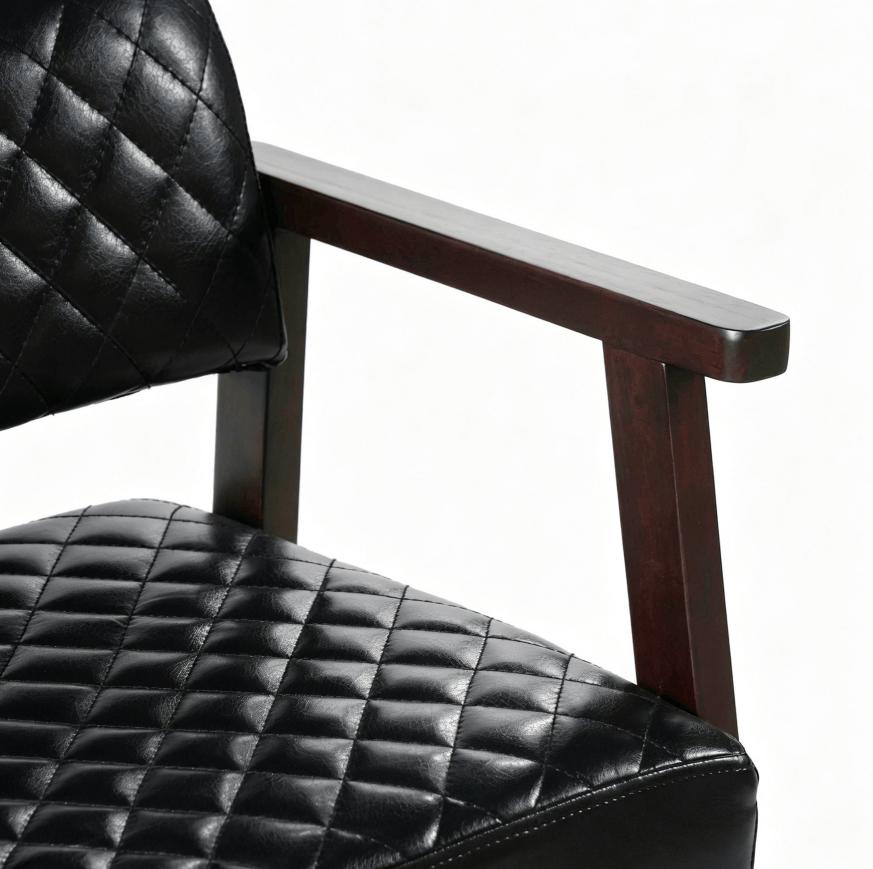 Black PU Leather Tattoo Studio Waiting Bench