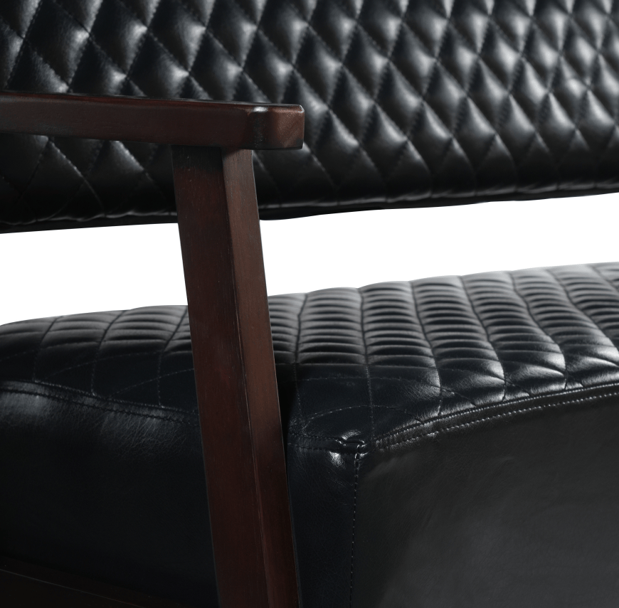 Black PU Leather Tattoo Studio Waiting Bench