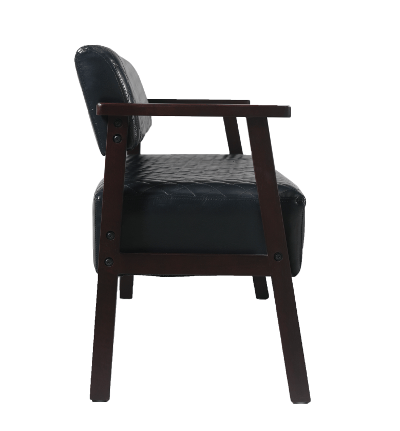 Black PU Leather Tattoo Studio Waiting Bench