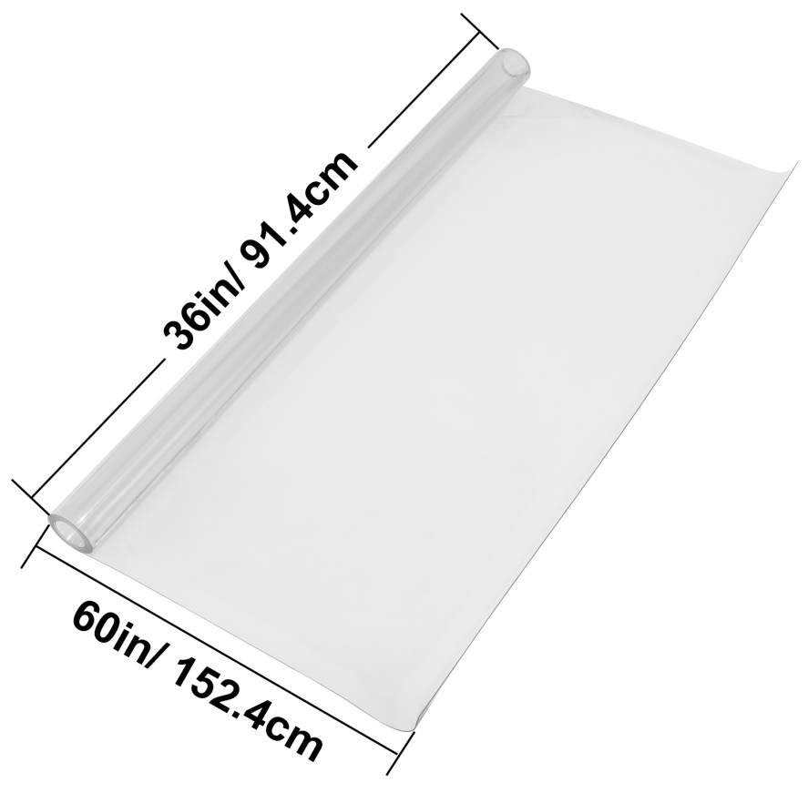 Clear PVC Tattoo Workstation Protector Mat, 36" × 60"