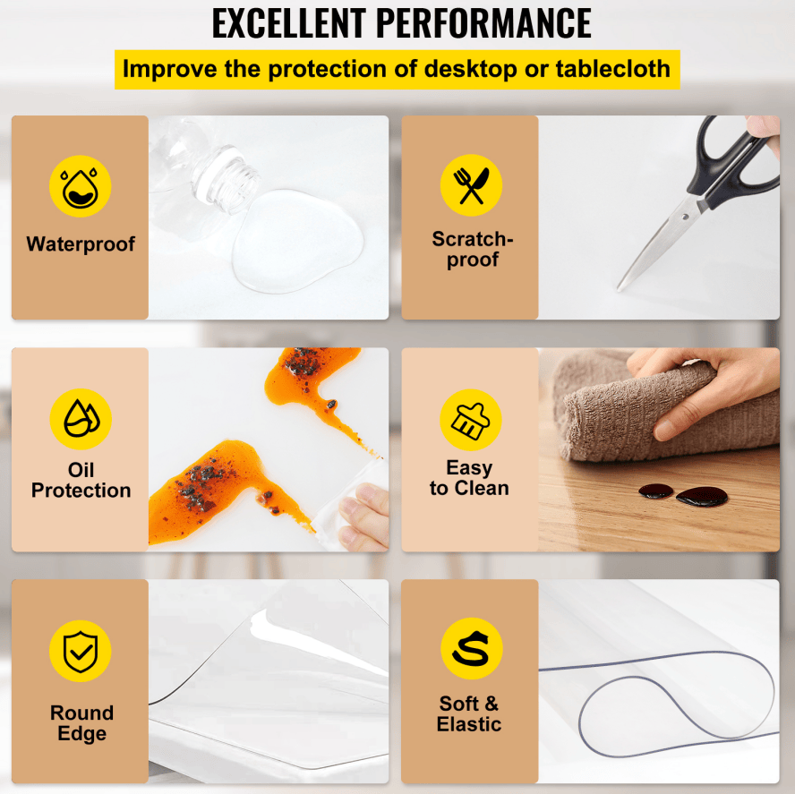 Clear PVC Tattoo Workstation Protector Mat, 36" × 60"