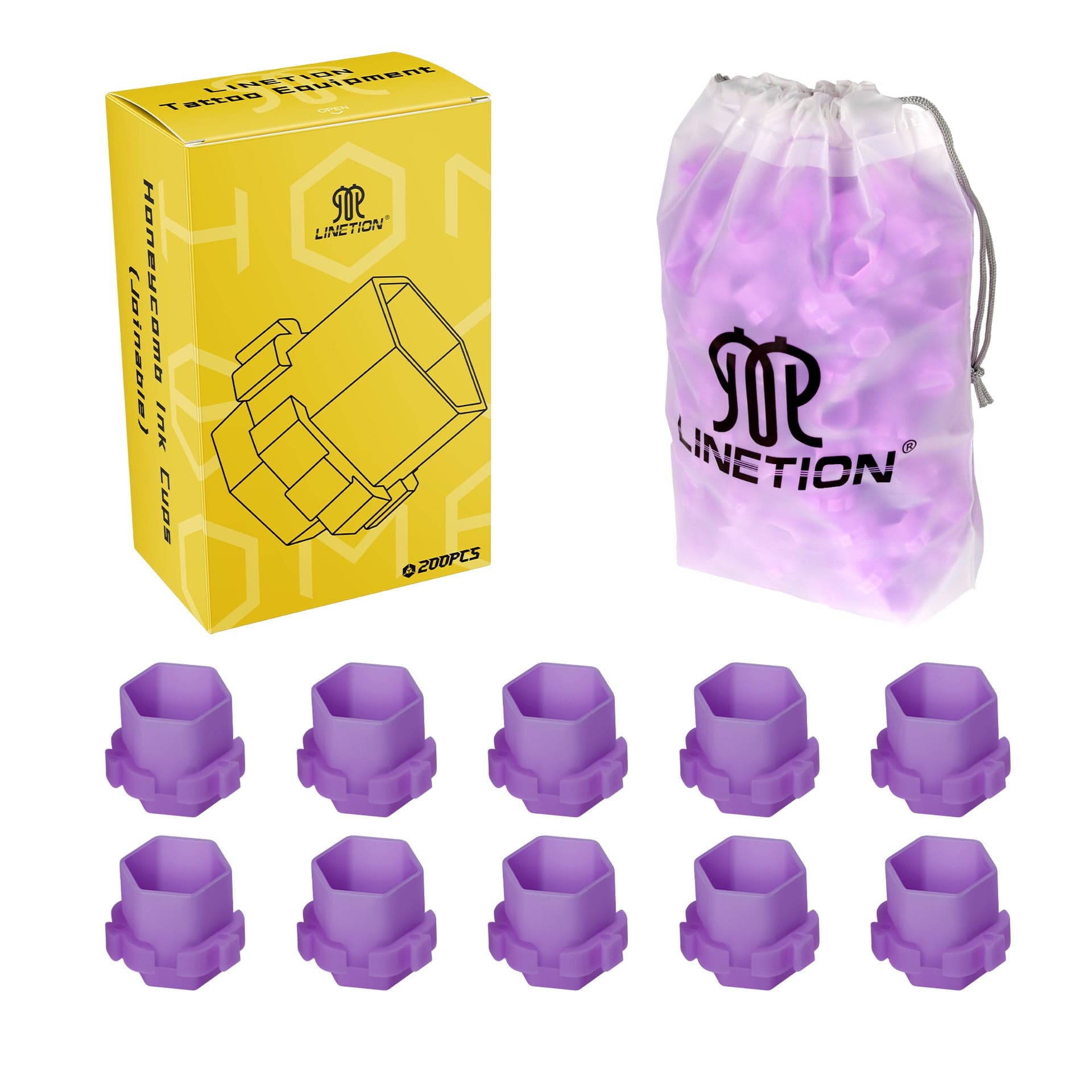 Interlocking Design Tattoo Ink Caps 200 Pcs/Pack