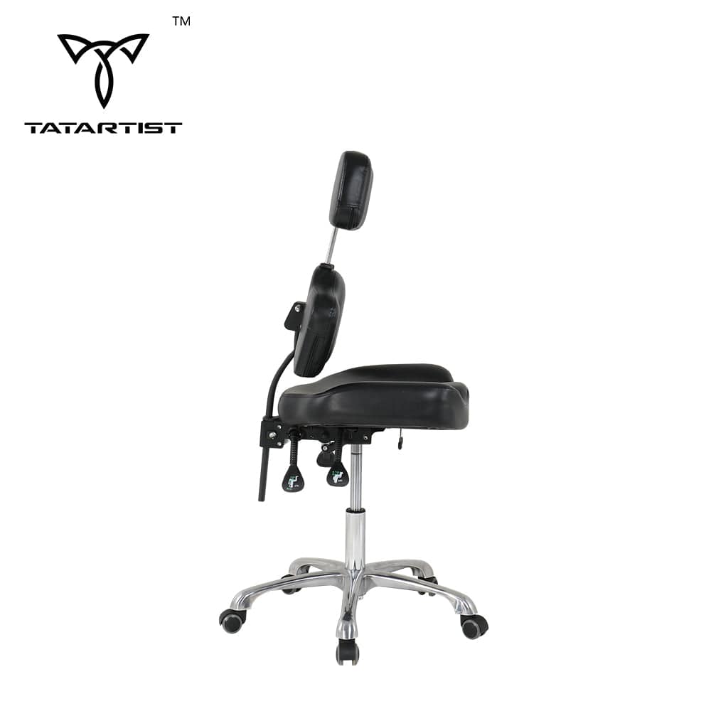 【USA + CA】TA-AC-07 Silla ergonómica hidráulica portátil para tatuadores negra para tienda de tatuajes