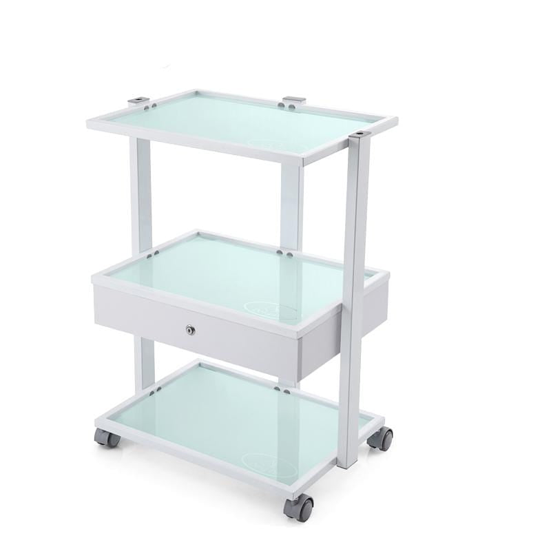 【CA】Glass Top Tattoo Studio Trolley Black