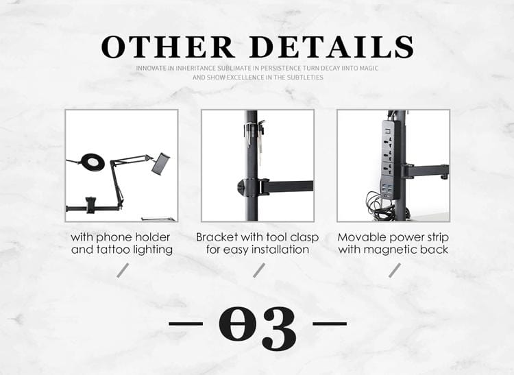 【EE. UU.】 Gabinete de herramientas para estación de trabajo de tatuajes con cajones TA-WS-03 + 3 accesorios